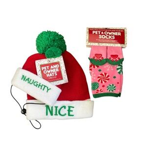 MATCHING PET & OWNER➕HOLIDAY Beanies and Socks Sets NWT